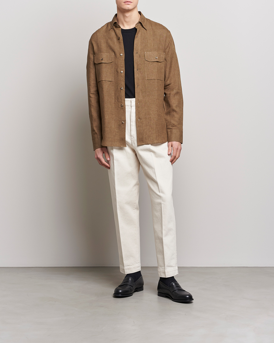 Herre | Skjorter | Brioni | Linen Overshirt Military
