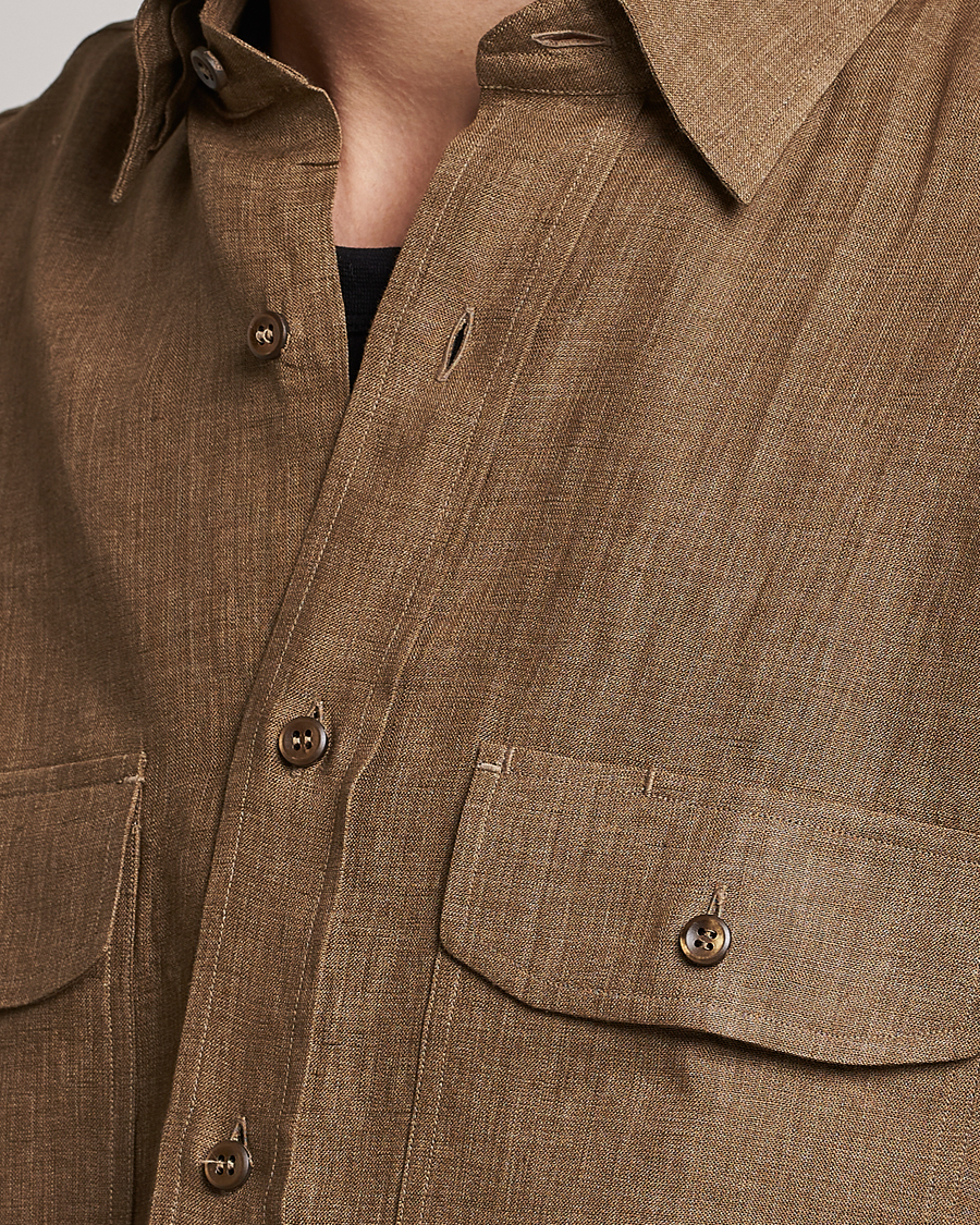 Herre | Skjorter | Brioni | Linen Overshirt Military