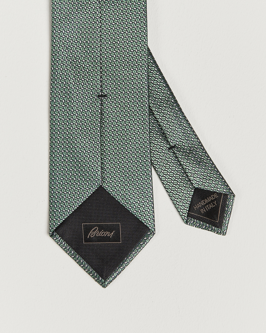 Herre | Slips | Brioni | Microstructure Silk Tie Light Green