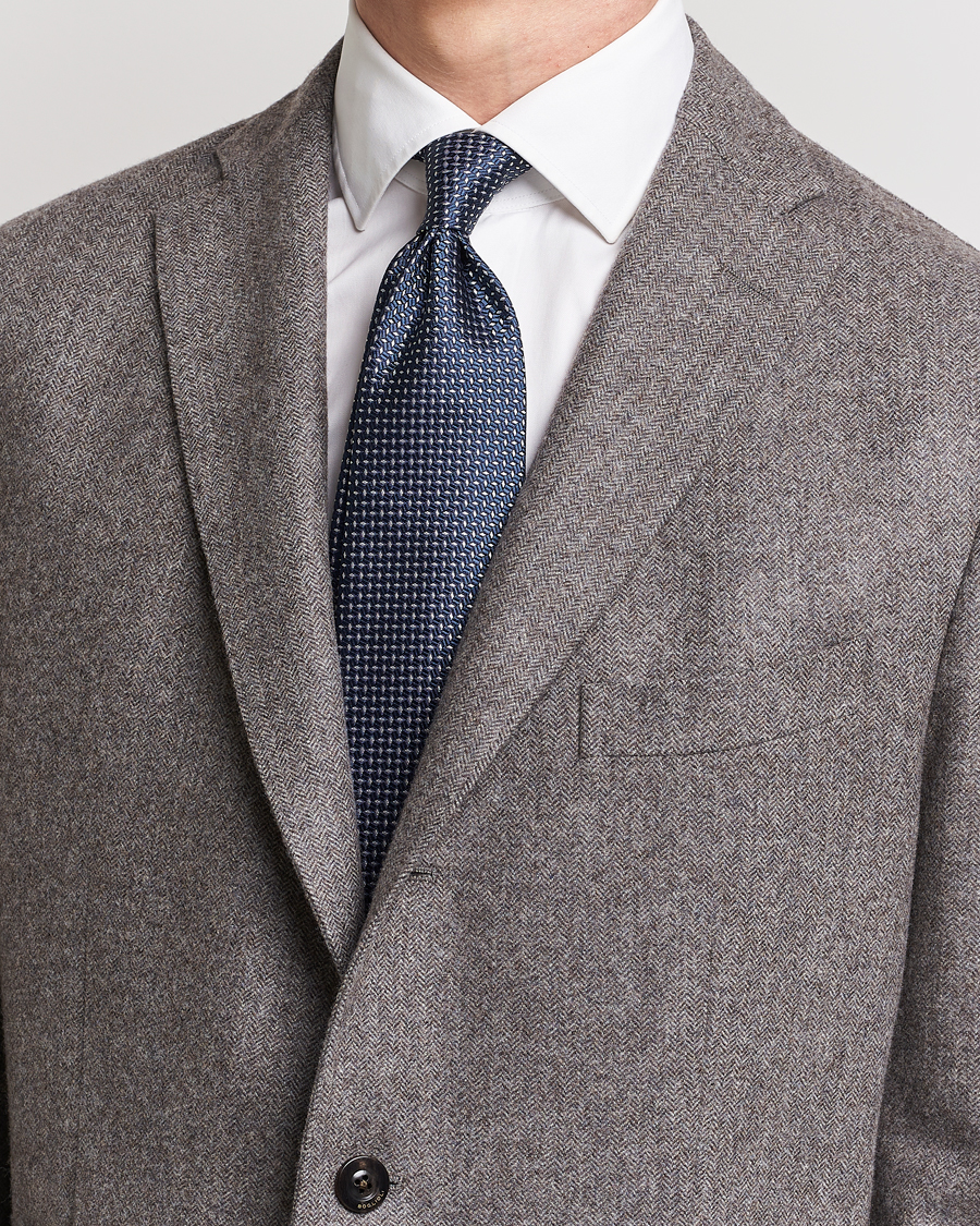 Herre | | Brioni | Microstructure Silk Tie Navy