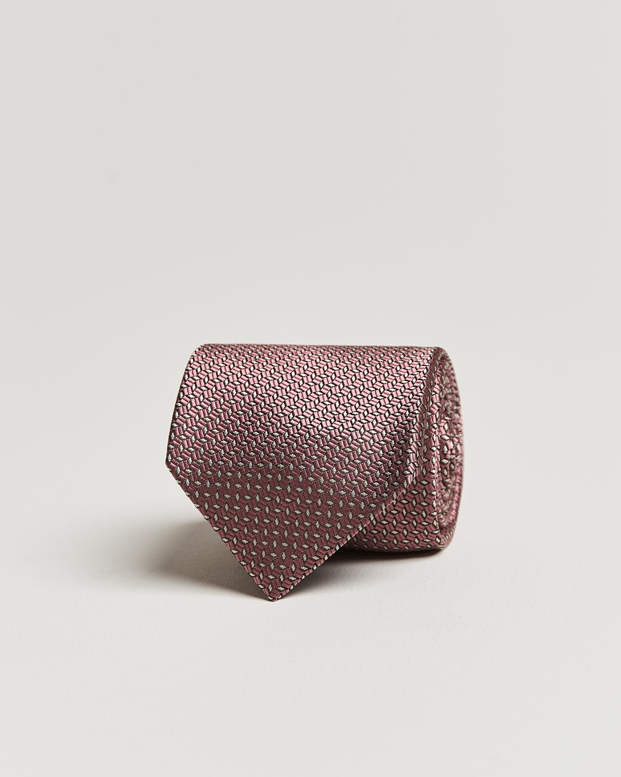 Herre | Slips | Brioni | Microstructure Silk Tie Rosa
