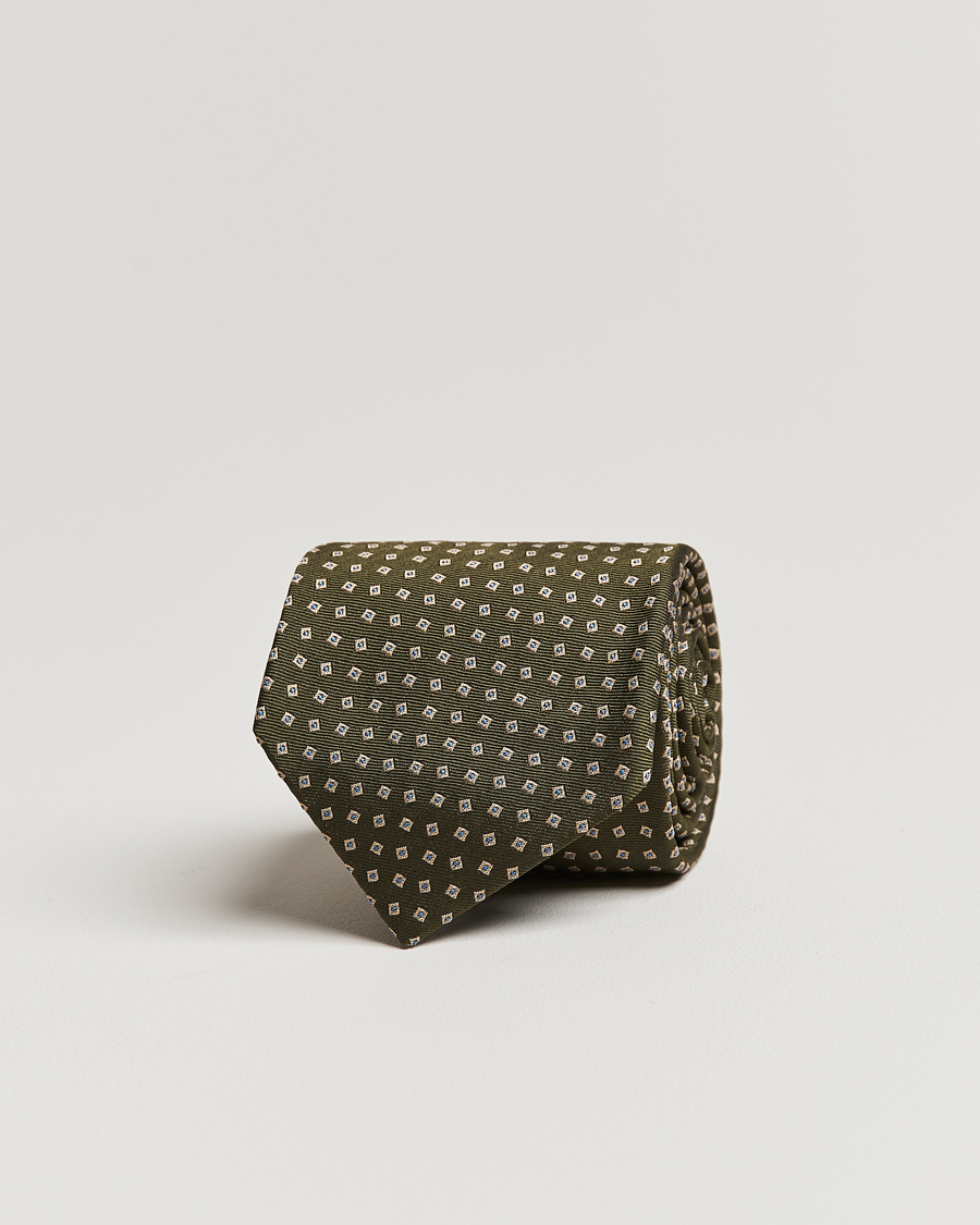 Herre | Brioni Printed Silk Tie Green | Brioni | Printed Silk Tie Green