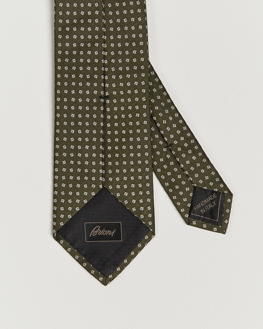 Herre | Brioni Printed Silk Tie Green | Brioni | Printed Silk Tie Green
