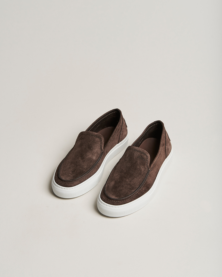 Herre | | Brioni | Casetta Suede Loafers Dark Brown