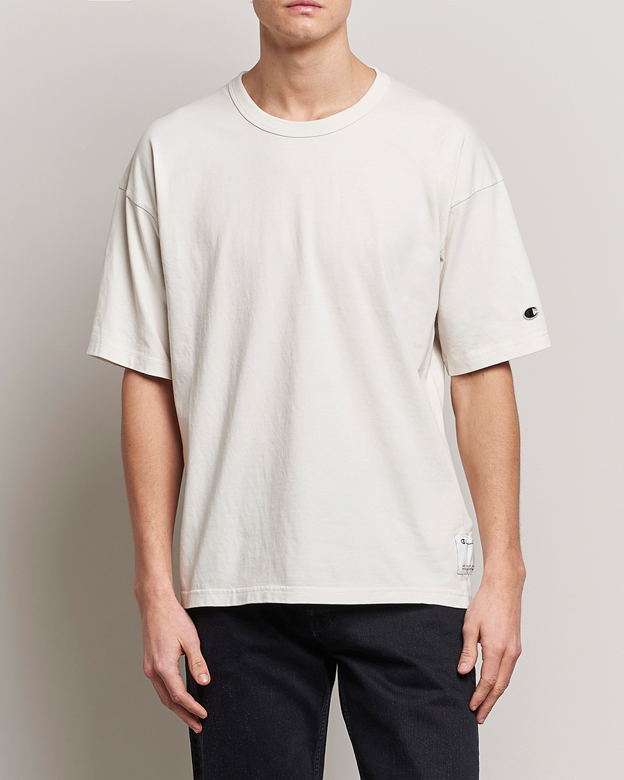 Herre | Hvite t-shirts | Champion | Heritage Garment Dyed T-Shirt Egret
