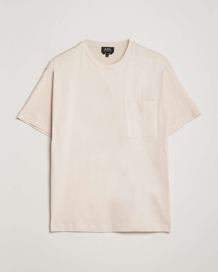 Herre | T-Shirts | A.P.C. | Short Sleeve Pocket T-Shirt Ecru