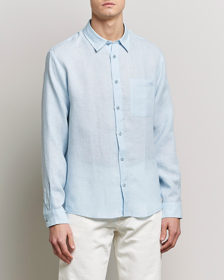 Herre | A.P.C. | A.P.C. | Cassel Linen Shirt Light Blue