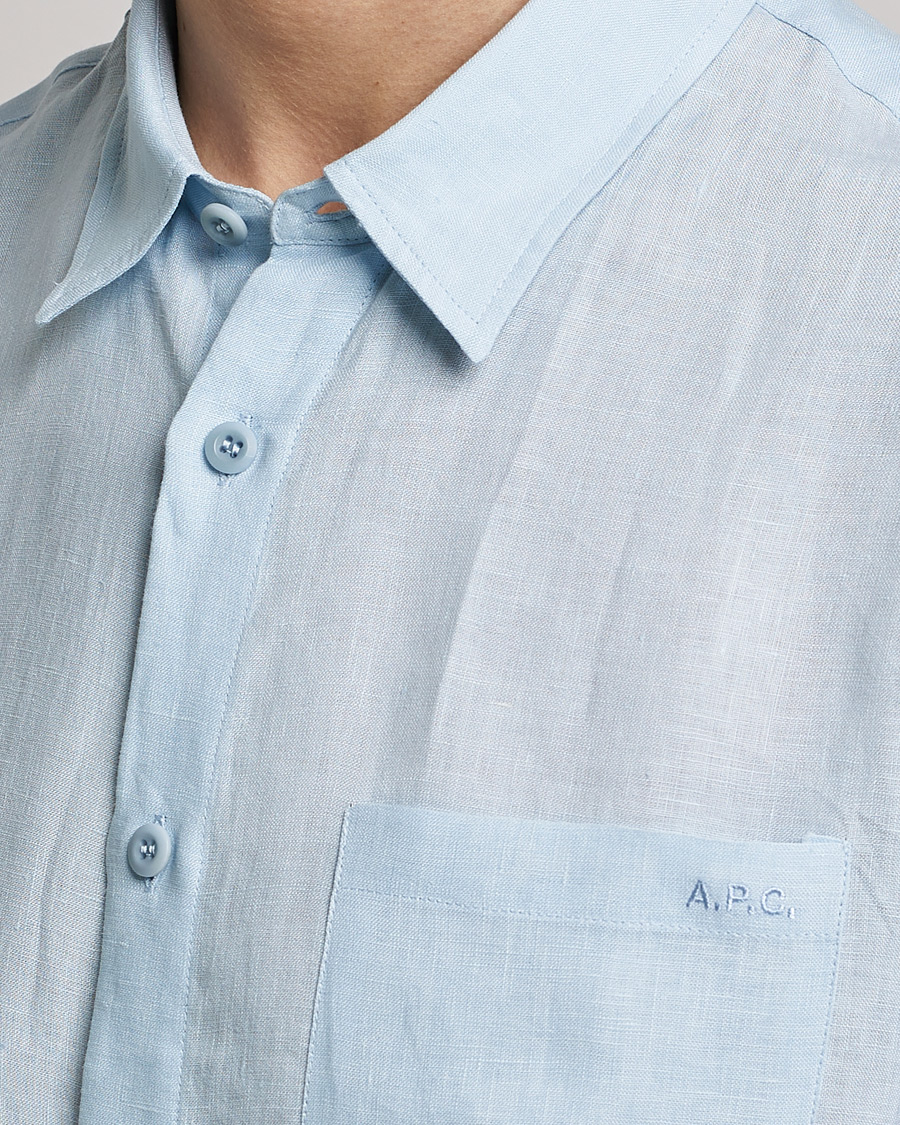 Herre | Skjorter | A.P.C. | Cassel Linen Shirt Light Blue