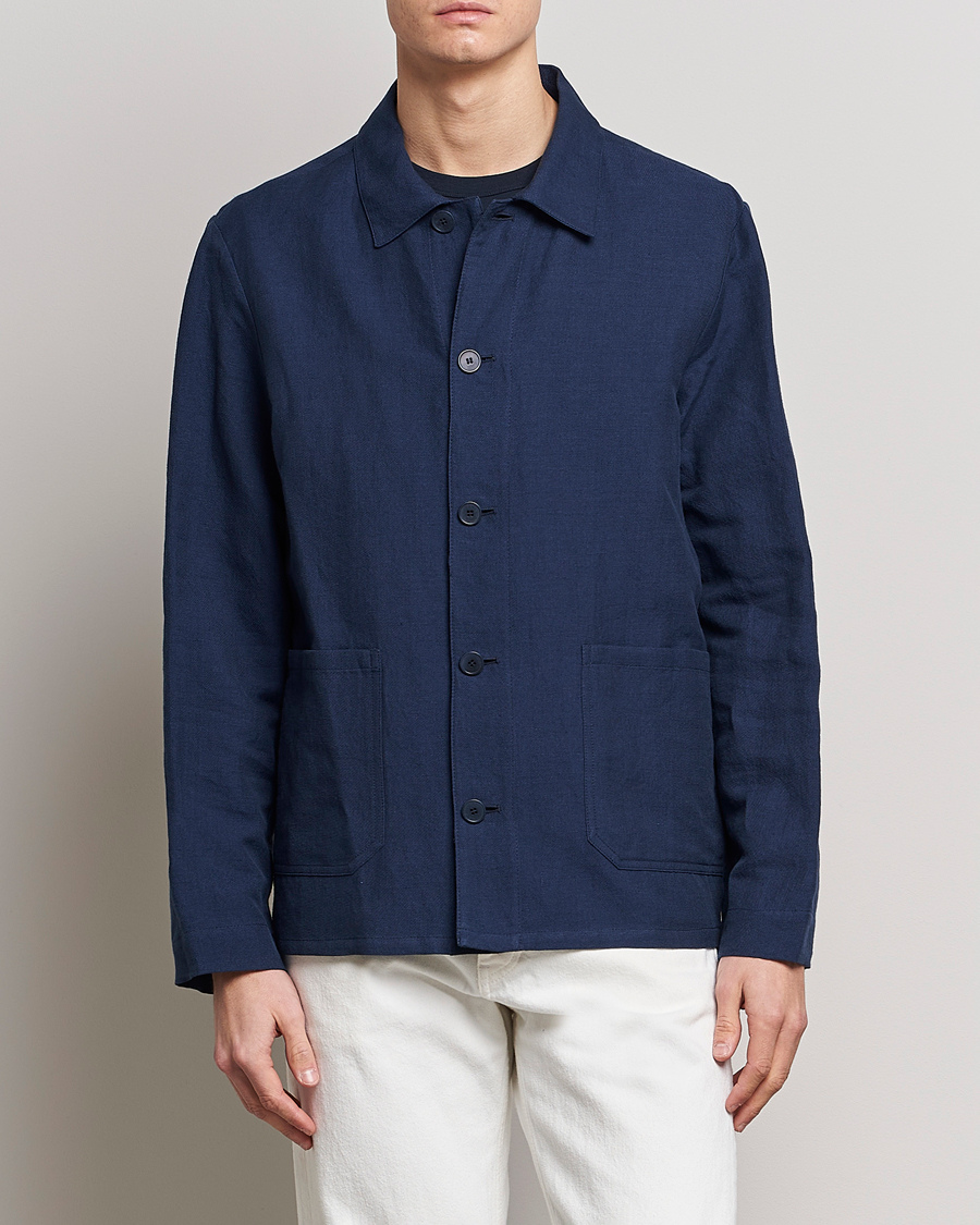 Herre |  | A.P.C. | Kerlouan Linen Chore Jacket Navy