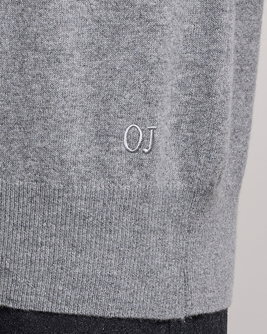 Herre | Gensere | Oscar Jacobson | Gustaf Lambswool Raglan Crew Neck Light Grey