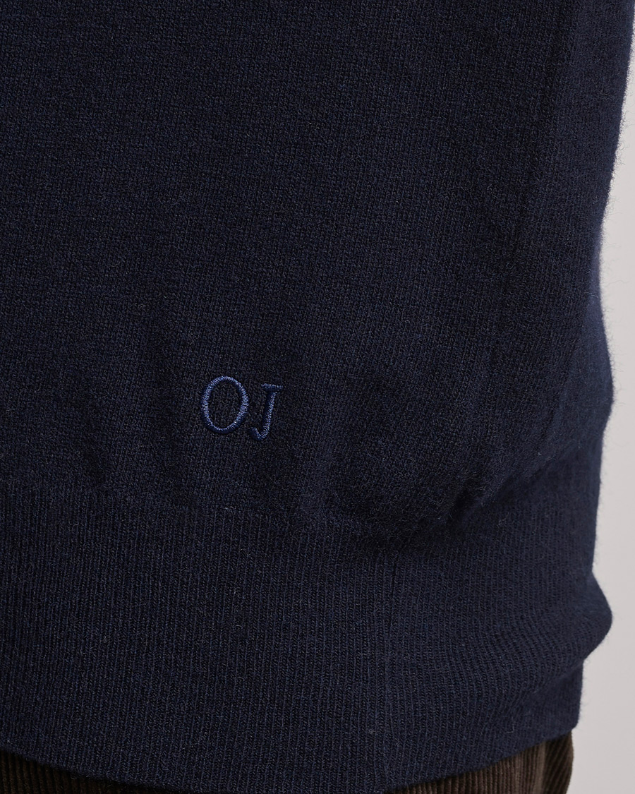 Herre | Gensere | Oscar Jacobson | Gustaf Lambswool Raglan Crew Neck Navy