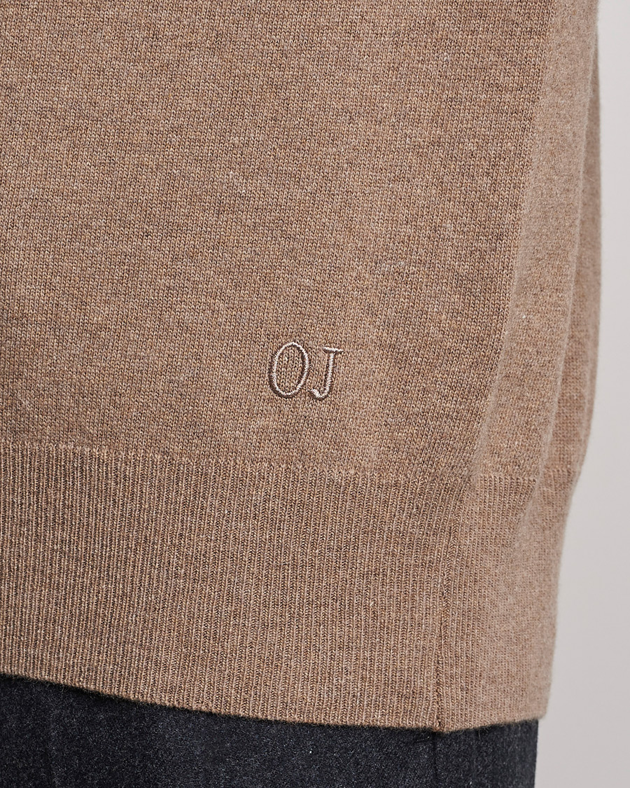 Herre | Gensere | Oscar Jacobson | Gustaf Lambswool Raglan Crew Neck Camel