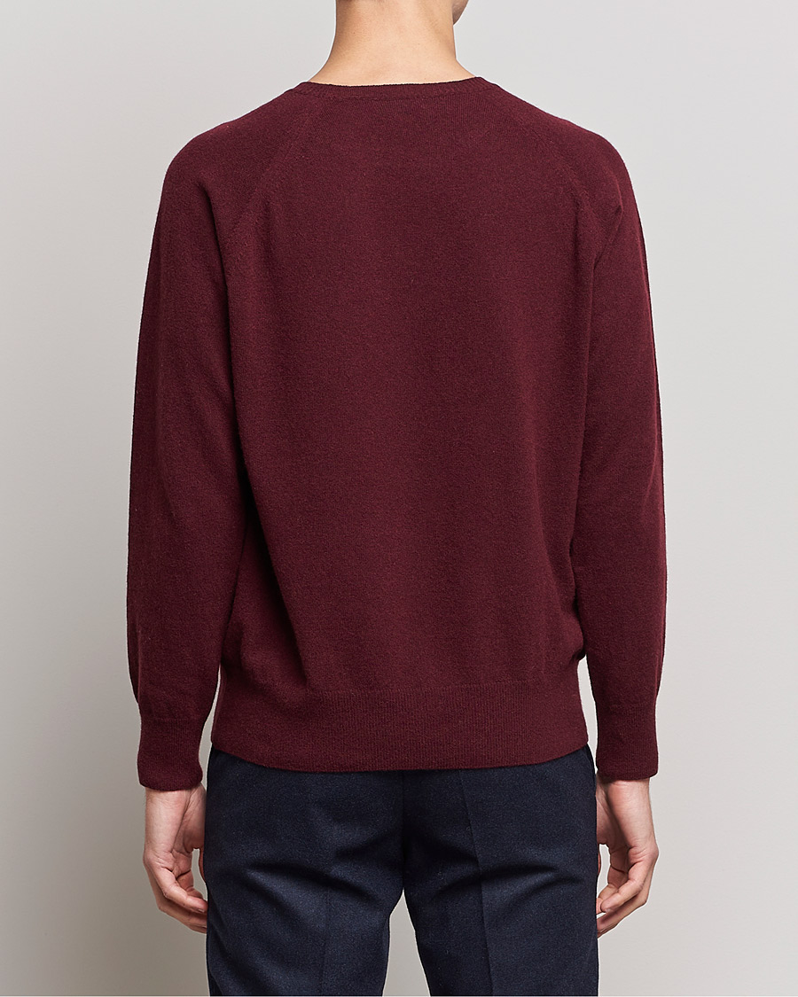 Herre | Gensere | Oscar Jacobson | Gustaf Lambswool Raglan Crew Neck Burgundy