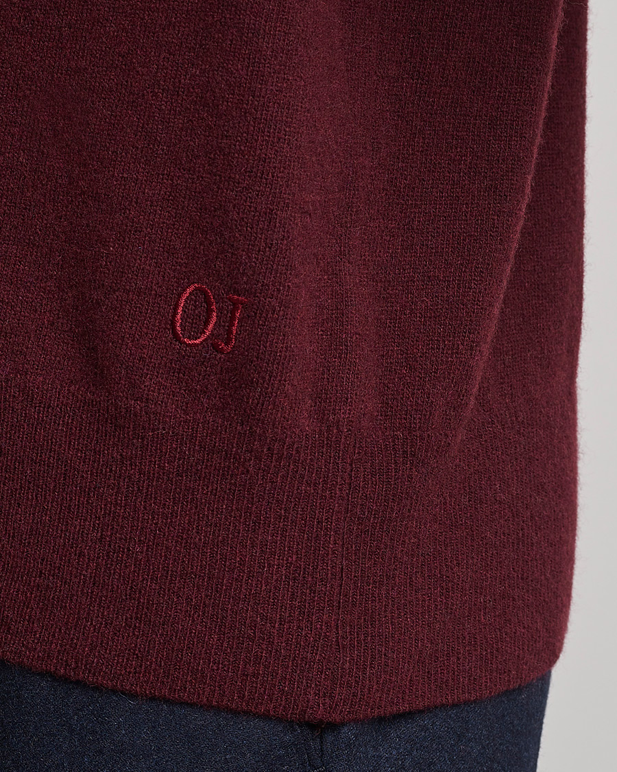 Herre | Gensere | Oscar Jacobson | Gustaf Lambswool Raglan Crew Neck Burgundy