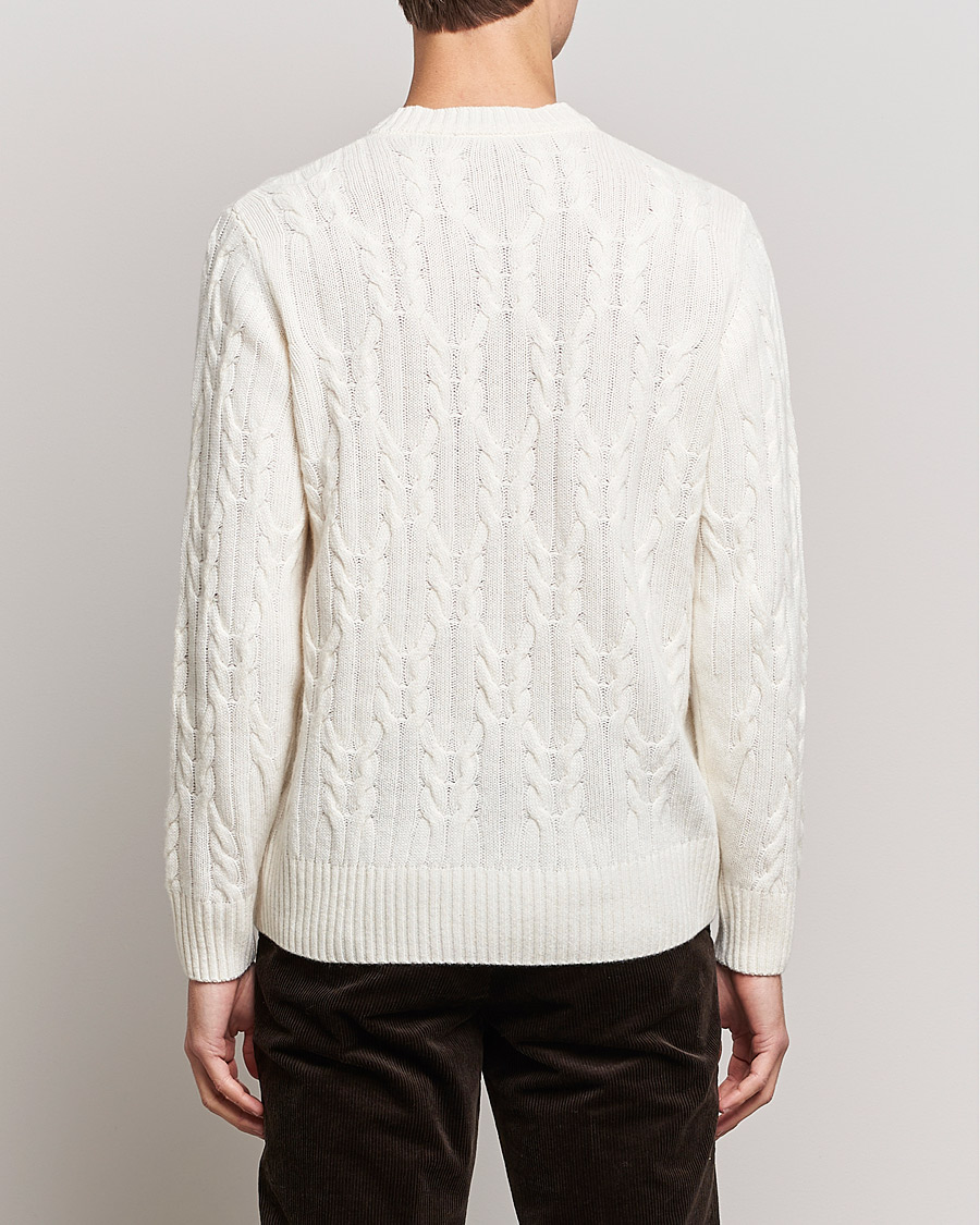 Herre | Gensere | Oscar Jacobson | Emmet Wool/Cashmere Structured Crew Neck Off White