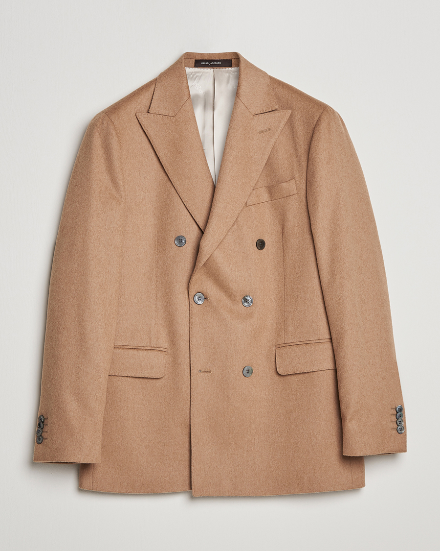 Herre | Dressjakker | Oscar Jacobson | Farries Baby Camelhair DB Blazer Light Camel