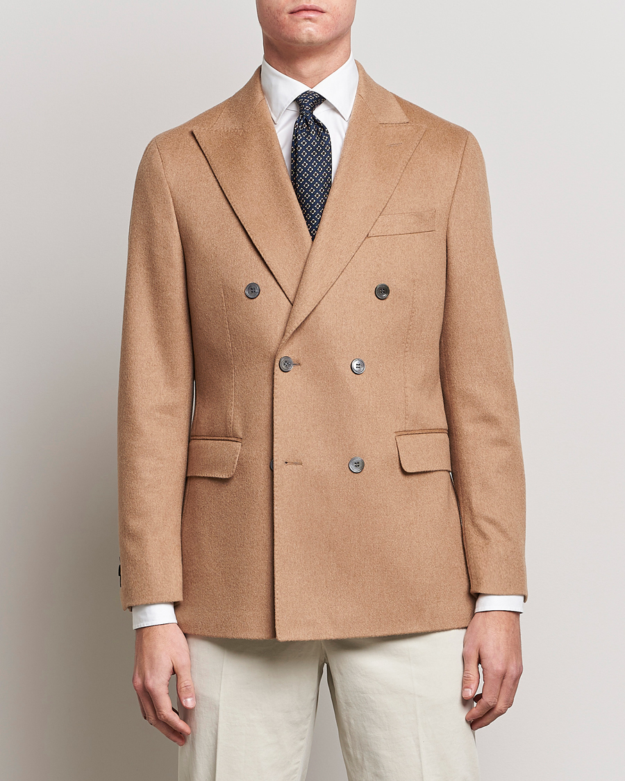 Herre | Ullblazer | Oscar Jacobson | Farries Baby Camelhair DB Blazer Light Camel