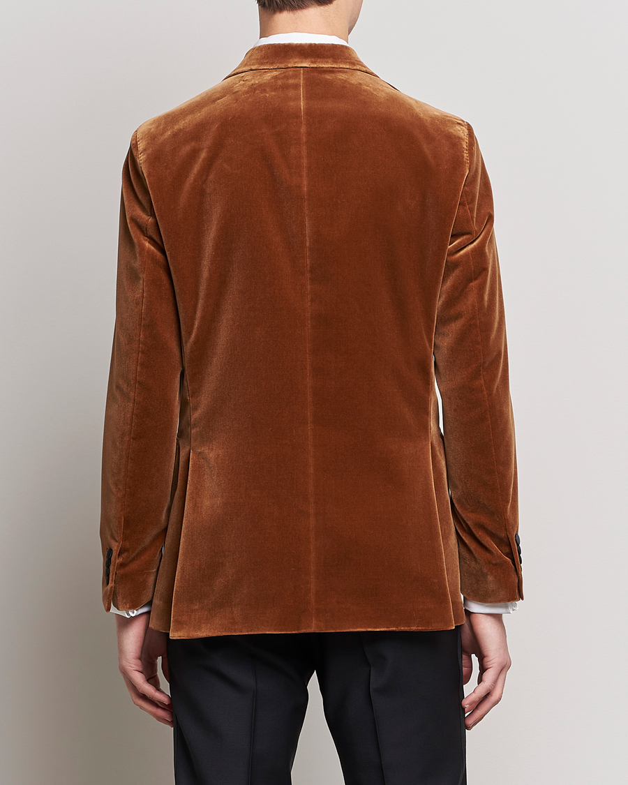 Herre | Dressjakker | Oscar Jacobson | Farris Tuxedo Velvet DB Blazer Brown