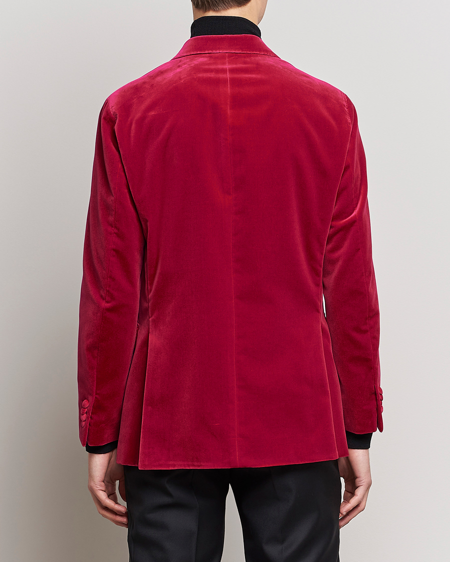 Herre | Dressjakker | Oscar Jacobson | Farris Double Breasted Velvet Blazer Pink Berries