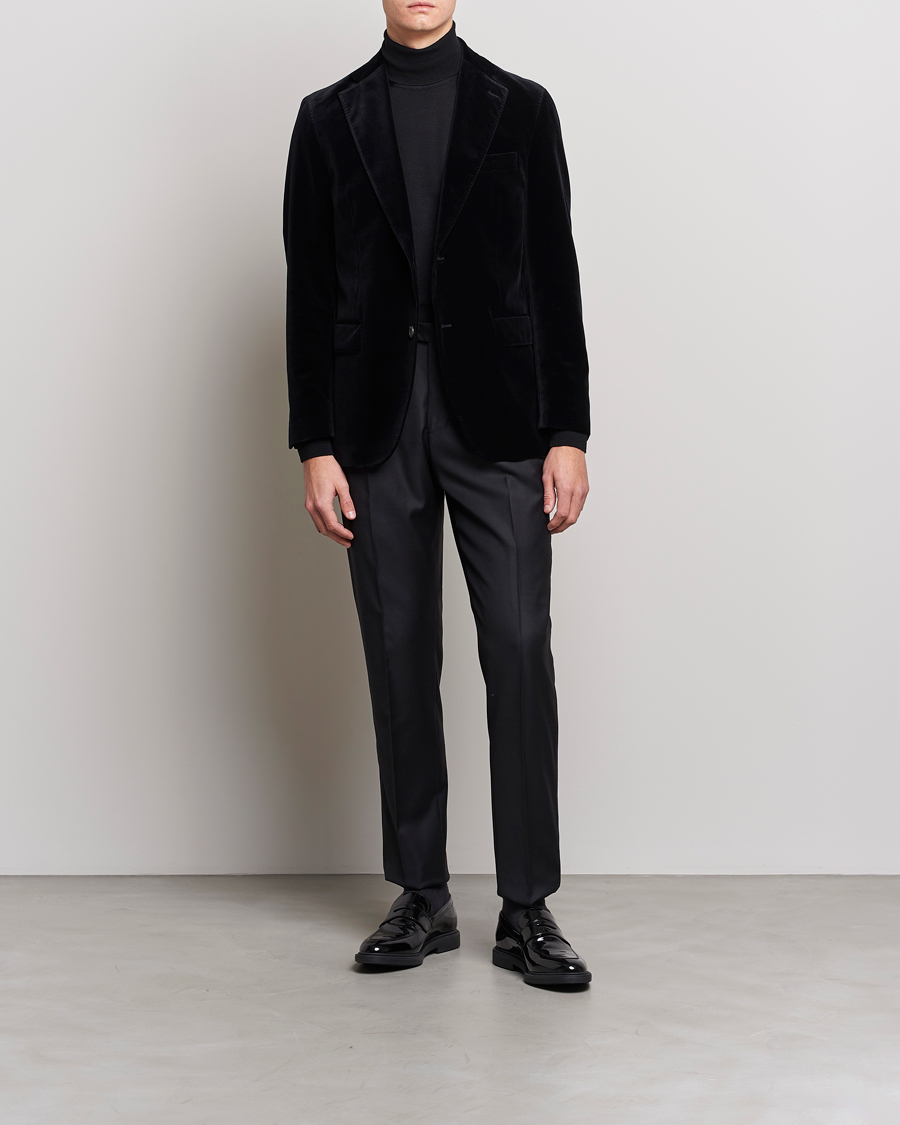 Herre | Dressjakker | Oscar Jacobson | Fogerty Velvet Blazer Black