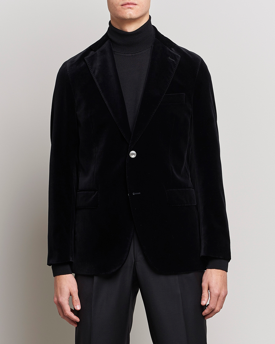 Herre | Dressjakker | Oscar Jacobson | Fogerty Velvet Blazer Black