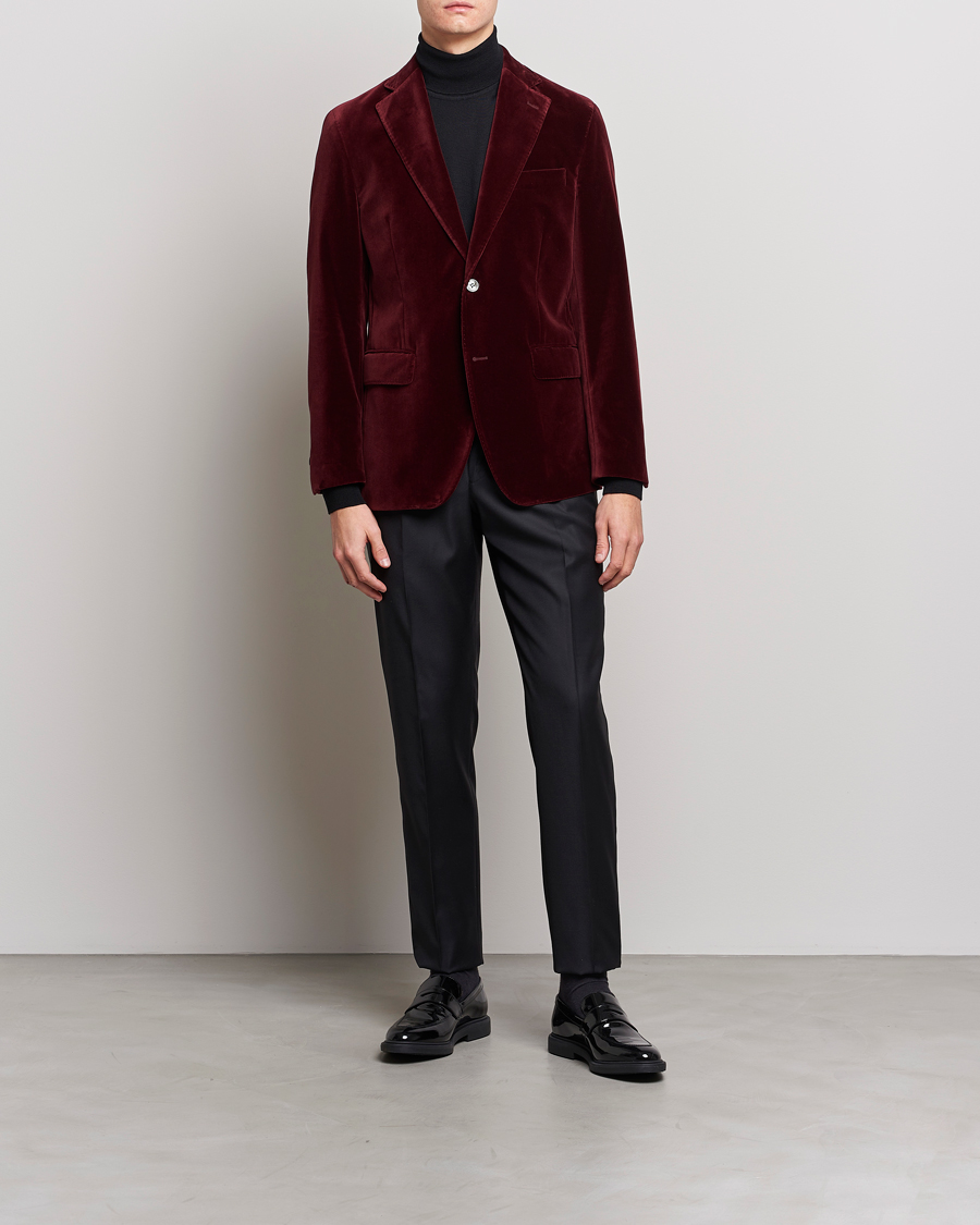 Herre | Dressjakker | Oscar Jacobson | Fogerty Velvet Blazer Wine