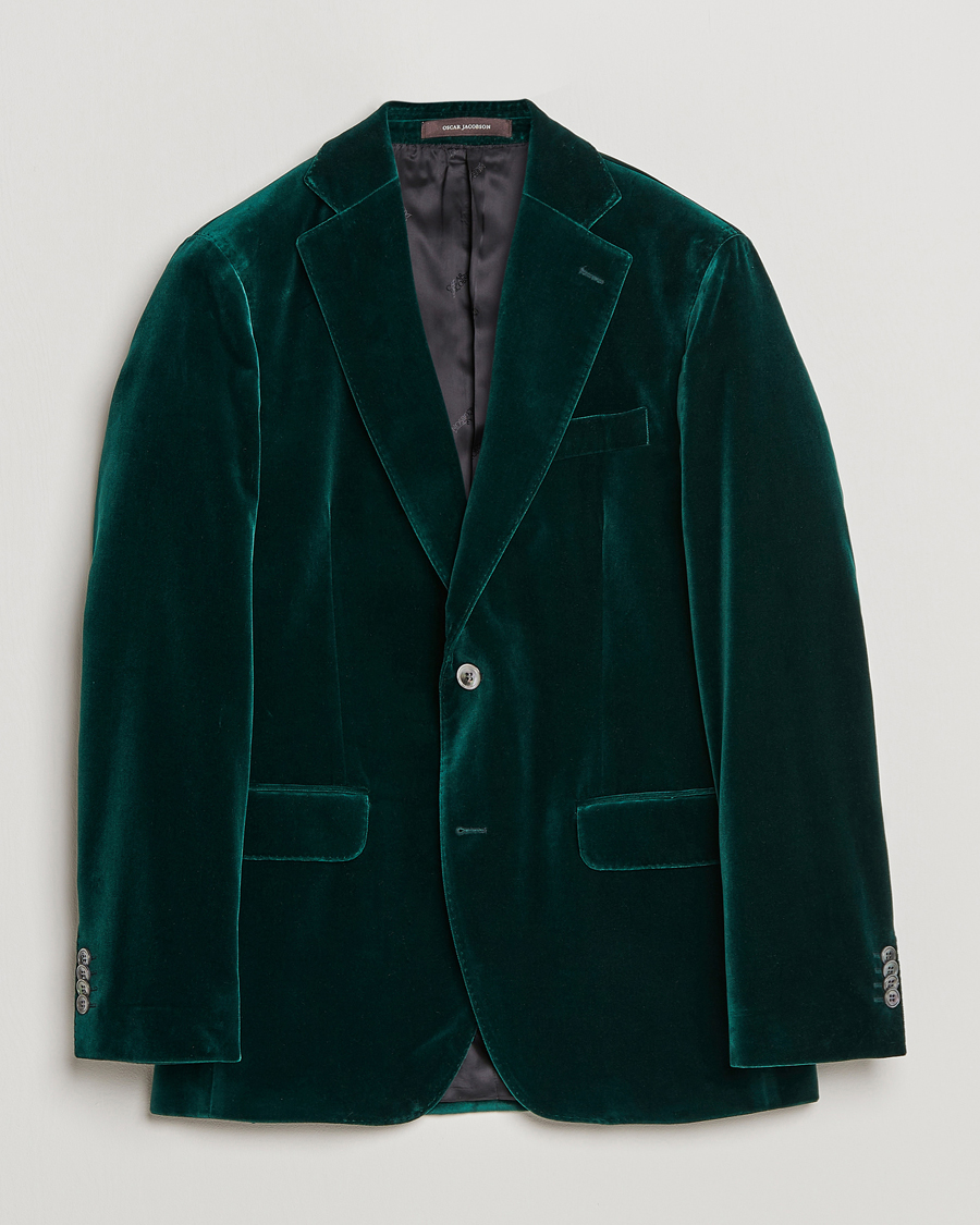 Herre | Dressjakker | Oscar Jacobson | Fogerty Velvet Blazer Green