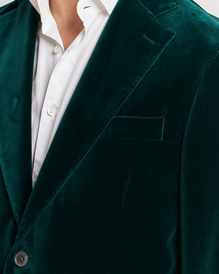 Herre | Dressjakker | Oscar Jacobson | Fogerty Velvet Blazer Green
