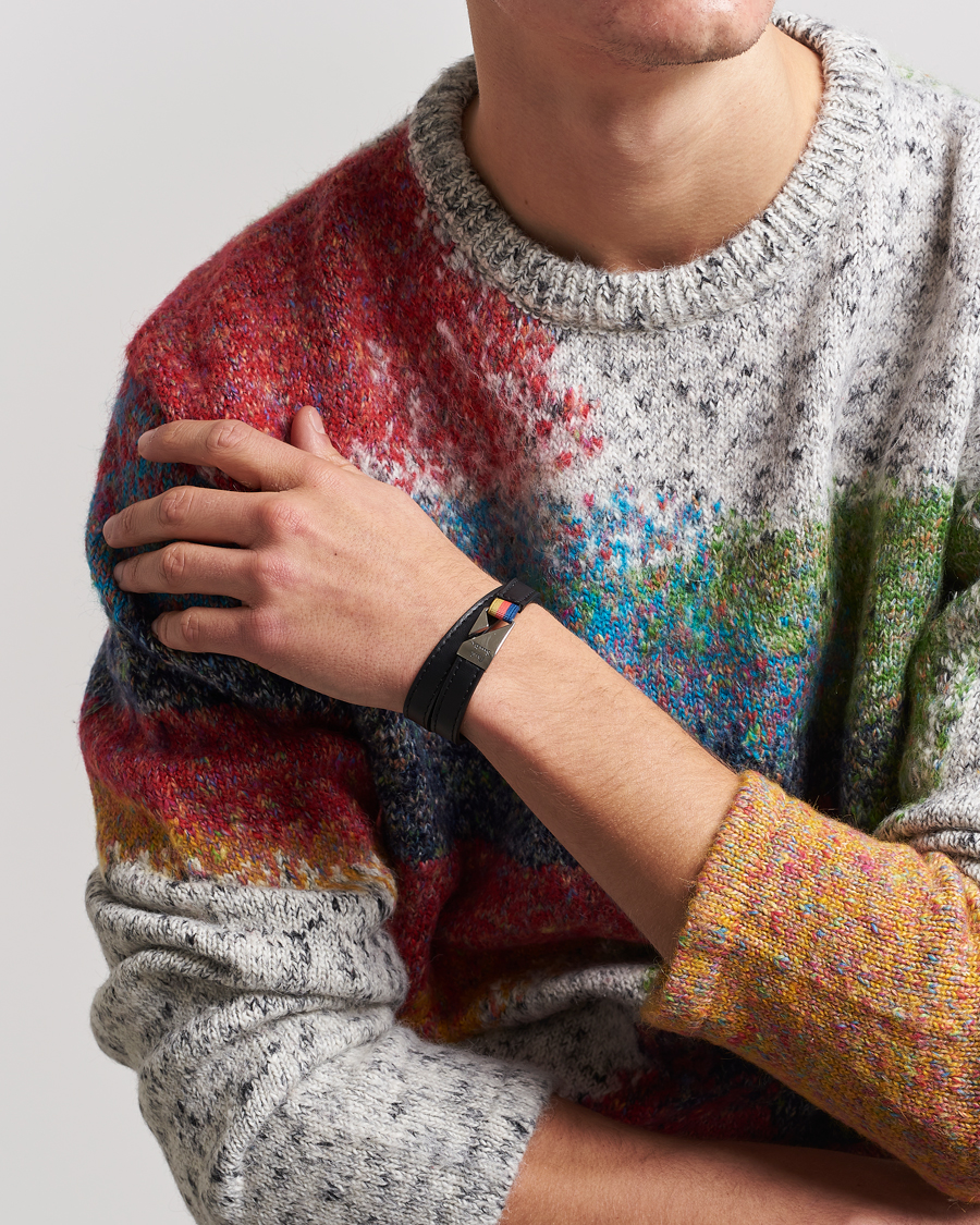 Herre | Smykker | Paul Smith | Leather Hook Wrap Bracelet Black
