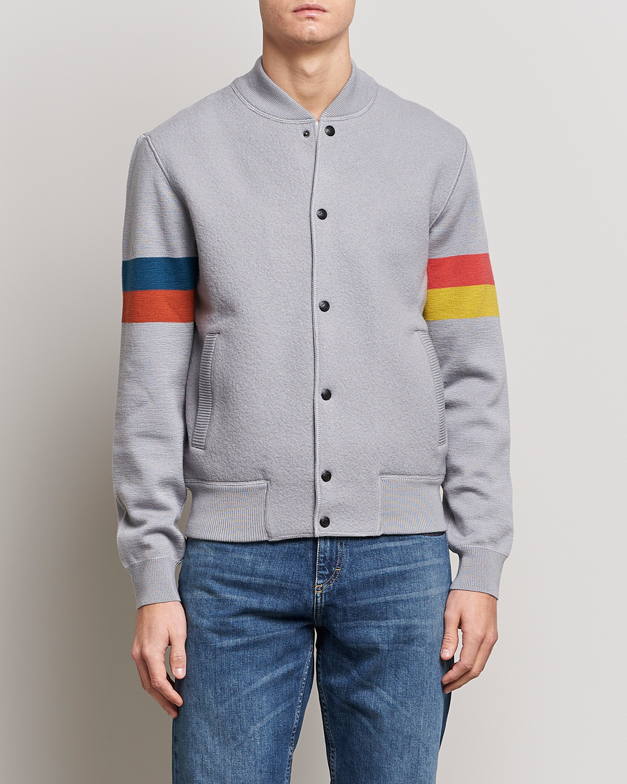 Herre |  | Paul Smith | Knitted Boiled Wool Bomber Jacket Grey