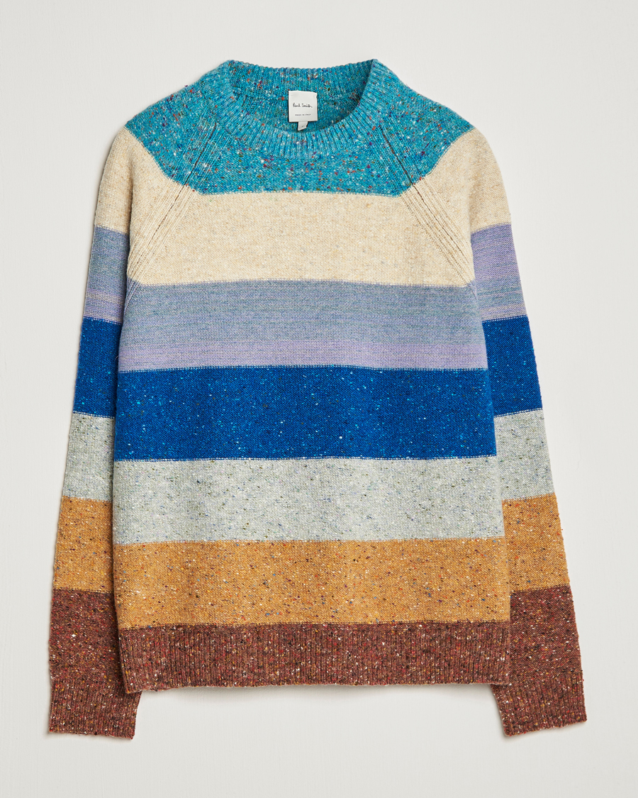 Herre | Gensere | Paul Smith | Heavy Knitted Stripe Sweater Blue
