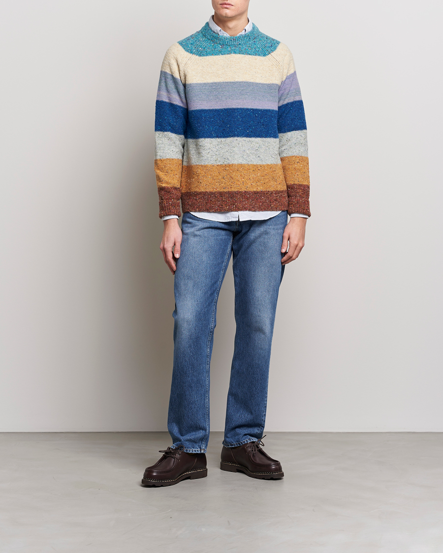 Herre | Gensere | Paul Smith | Heavy Knitted Stripe Sweater Blue