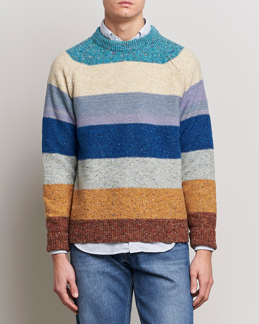Herre |  | Paul Smith | Heavy Knitted Stripe Sweater Blue