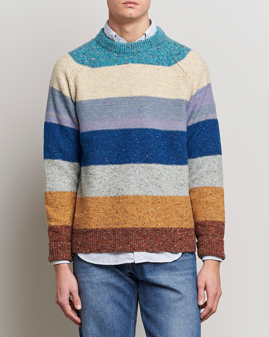 Herre | Gensere | Paul Smith | Heavy Knitted Stripe Sweater Blue