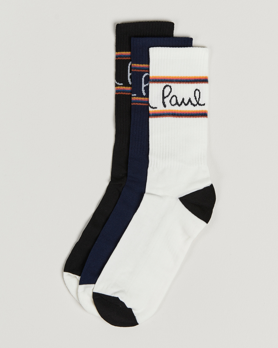 Herre | Undertøy | Paul Smith | 3-Pack Logo Socks Black/White