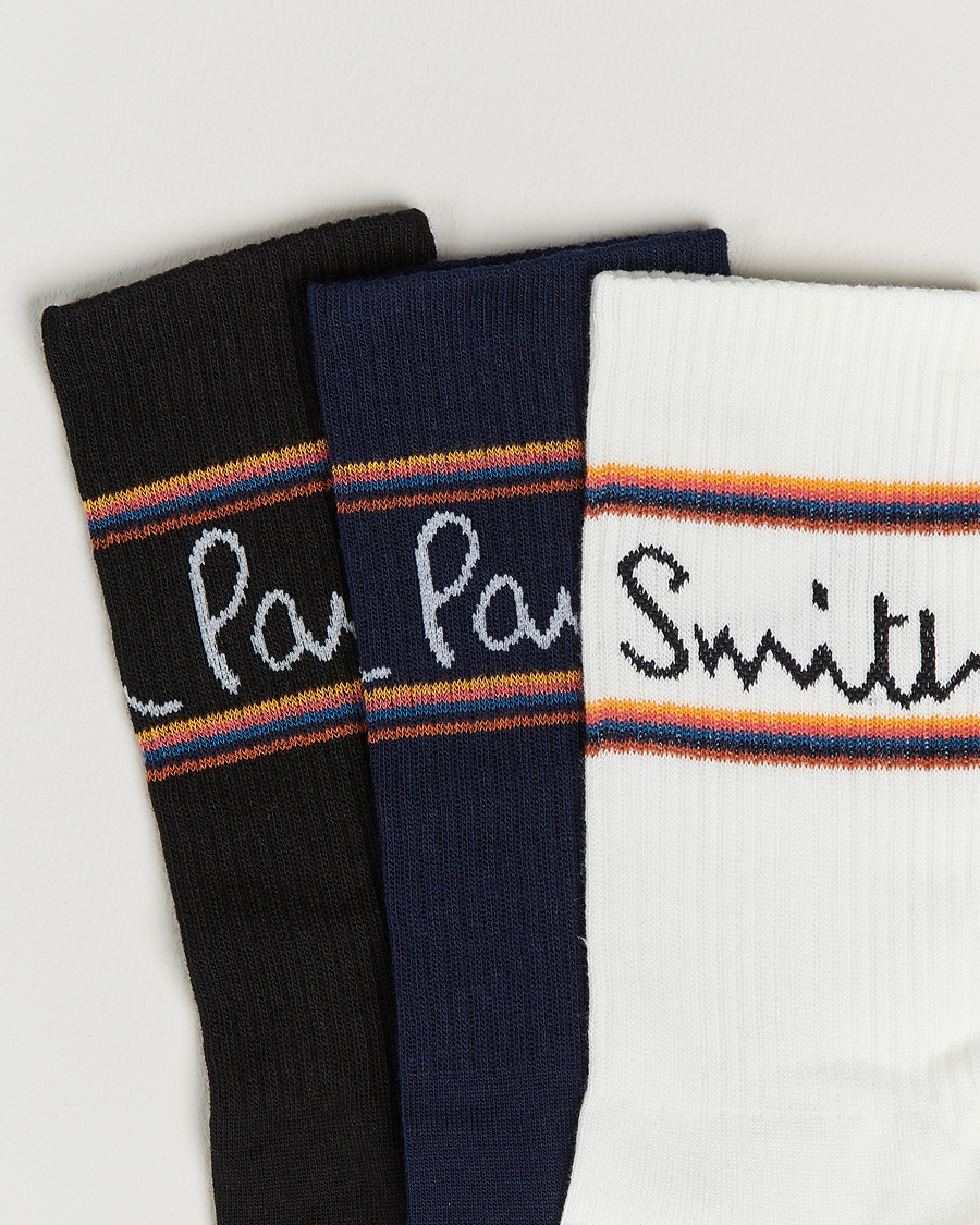 Herre | Sokker | Paul Smith | 3-Pack Logo Socks Black/White