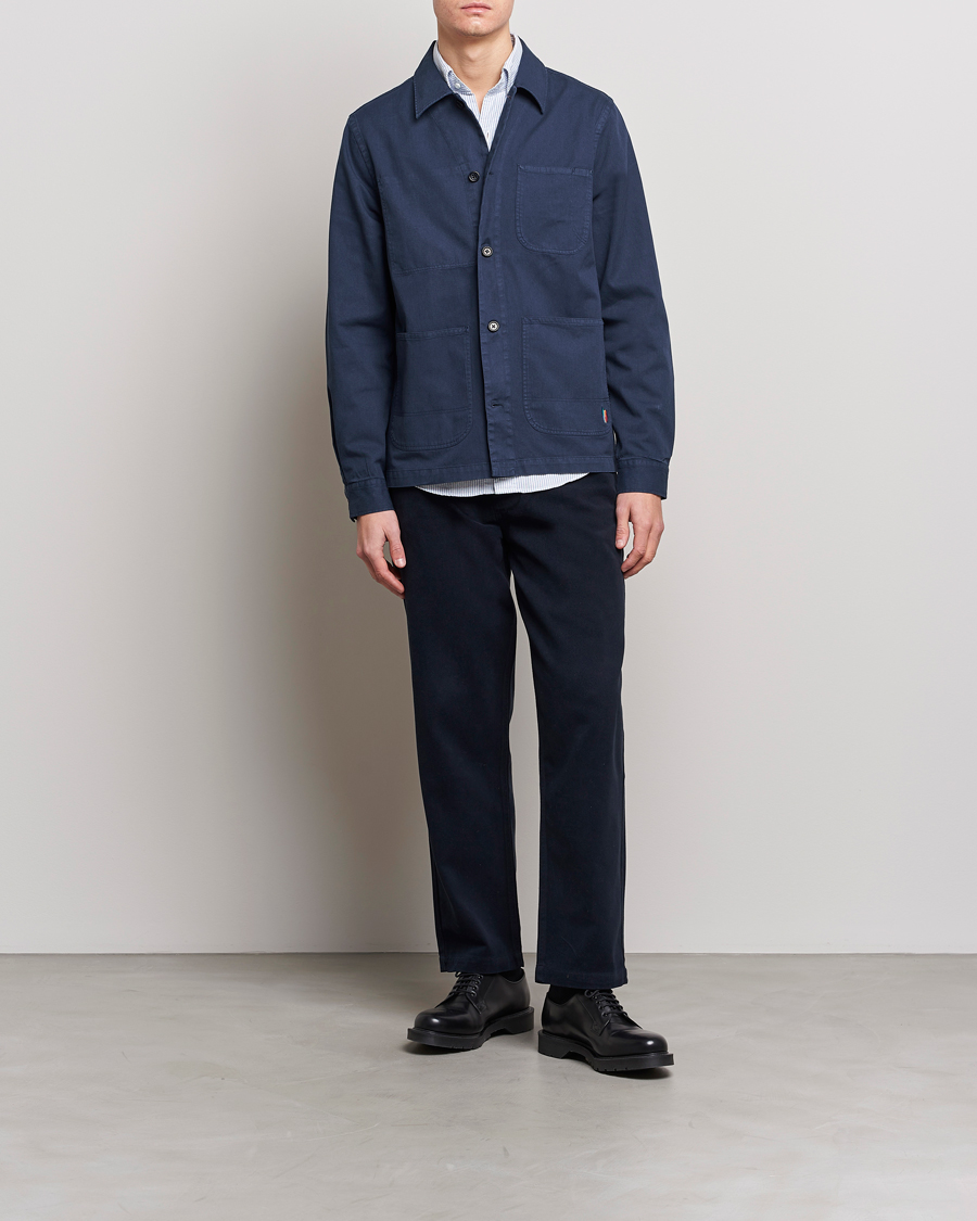 Herre | Skjorter | PS Paul Smith | Cotton Zebra Overshirt Navy