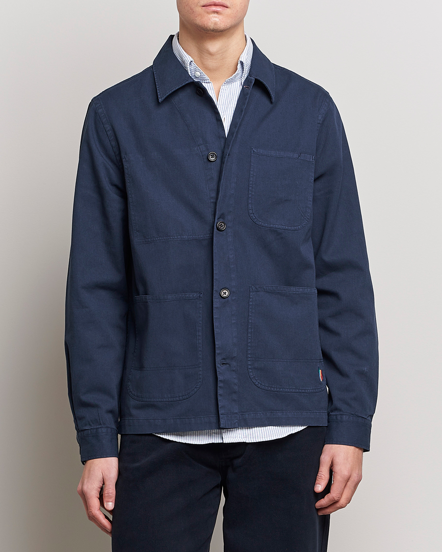 Herre | Skjorter | PS Paul Smith | Cotton Zebra Overshirt Navy