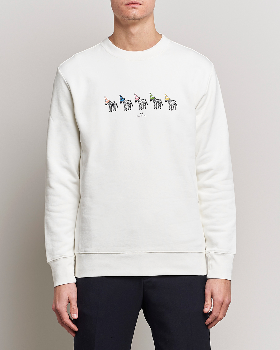 Herre | Gensere | PS Paul Smith | Zebra Organic Cotton Sweatshirt Ecru
