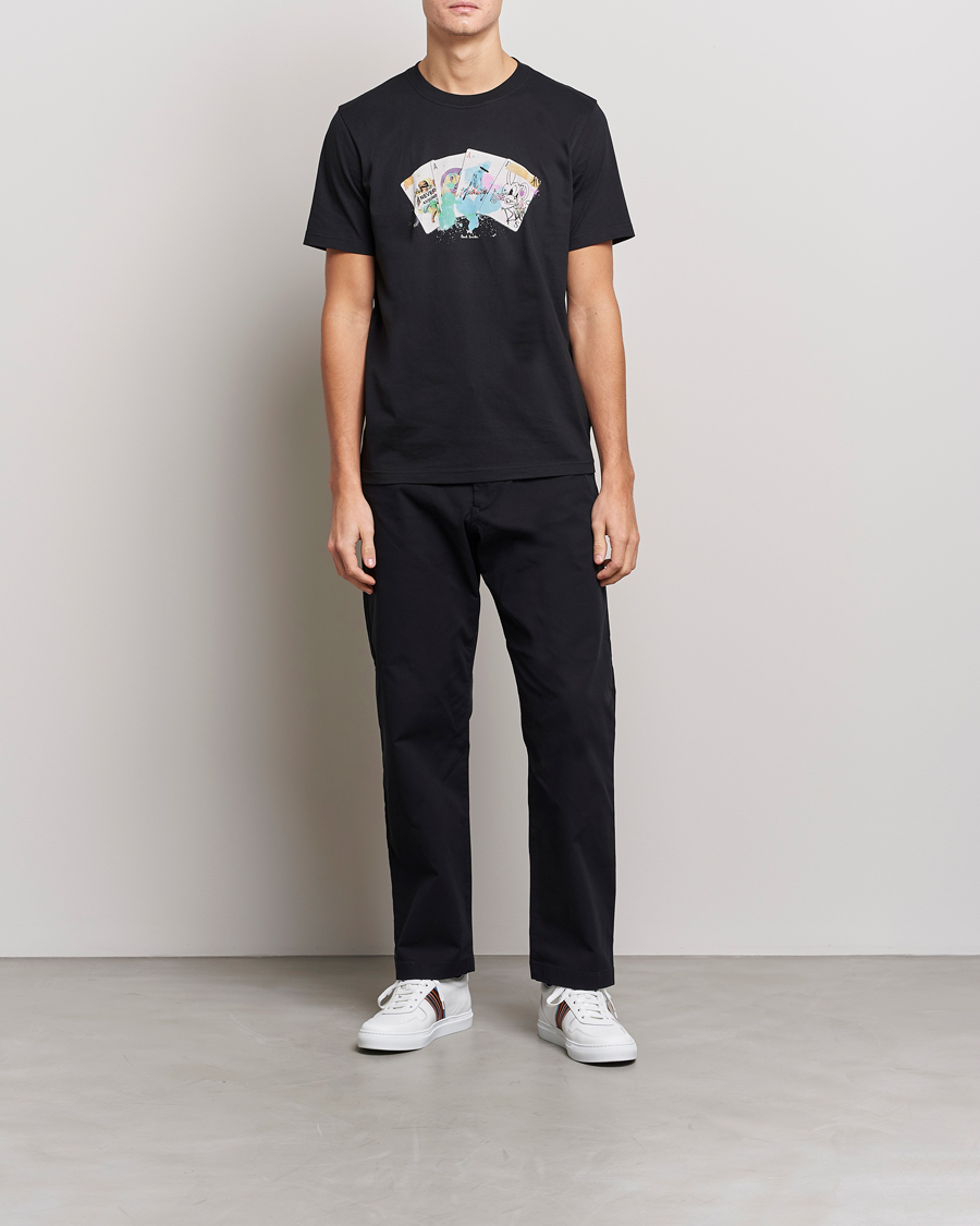 Herre | T-Shirts | PS Paul Smith | Card Regular Organic Cotton T-shirt Black
