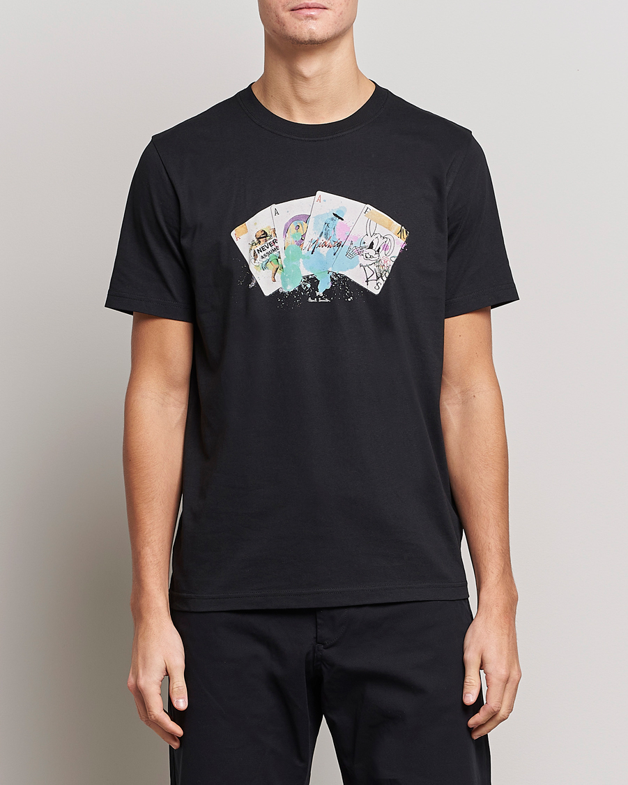 Herre | T-Shirts | PS Paul Smith | Card Regular Organic Cotton T-shirt Black