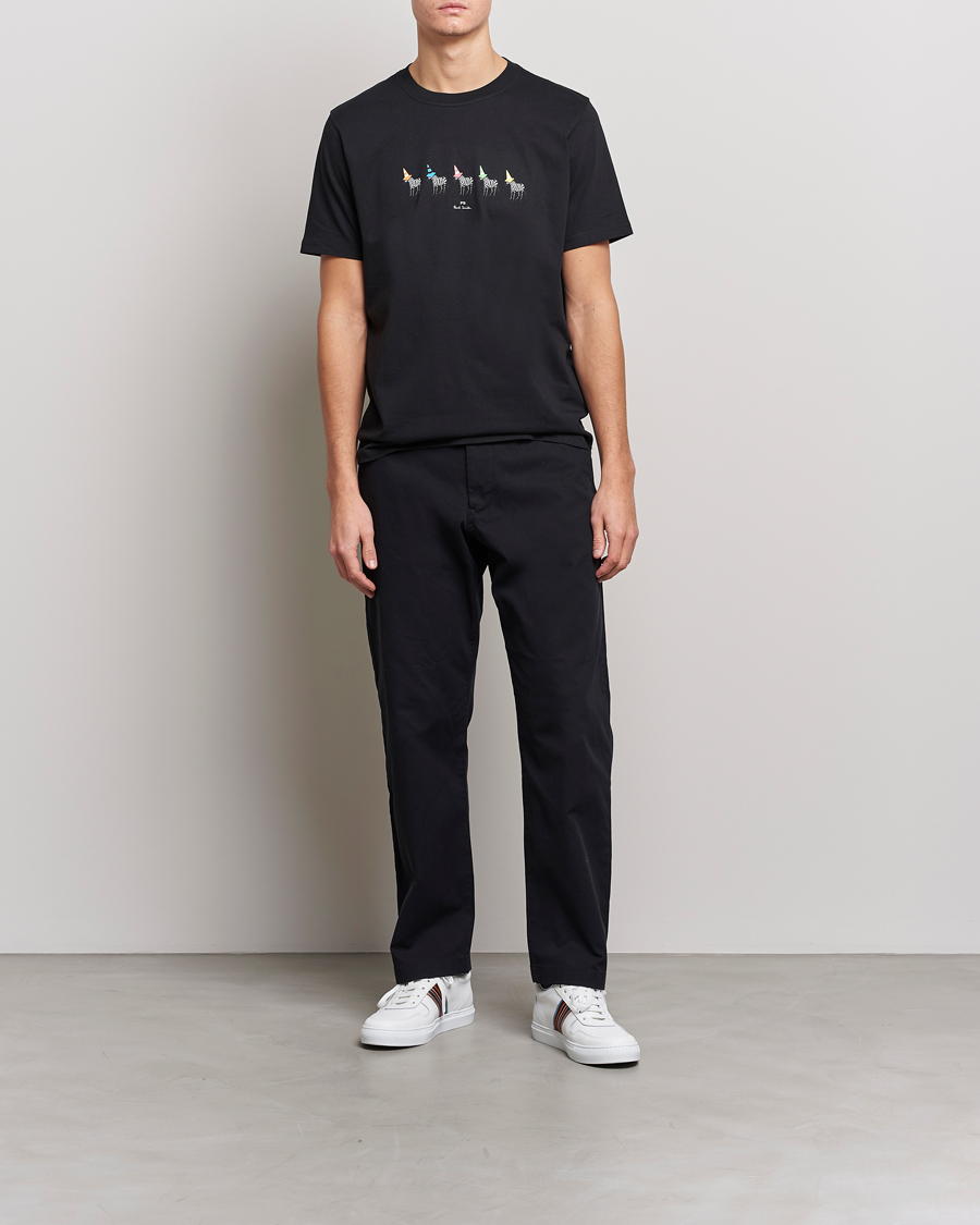 Herre | T-Shirts | PS Paul Smith | Zebra Cones Regular Organic Cotton T-shirt Black