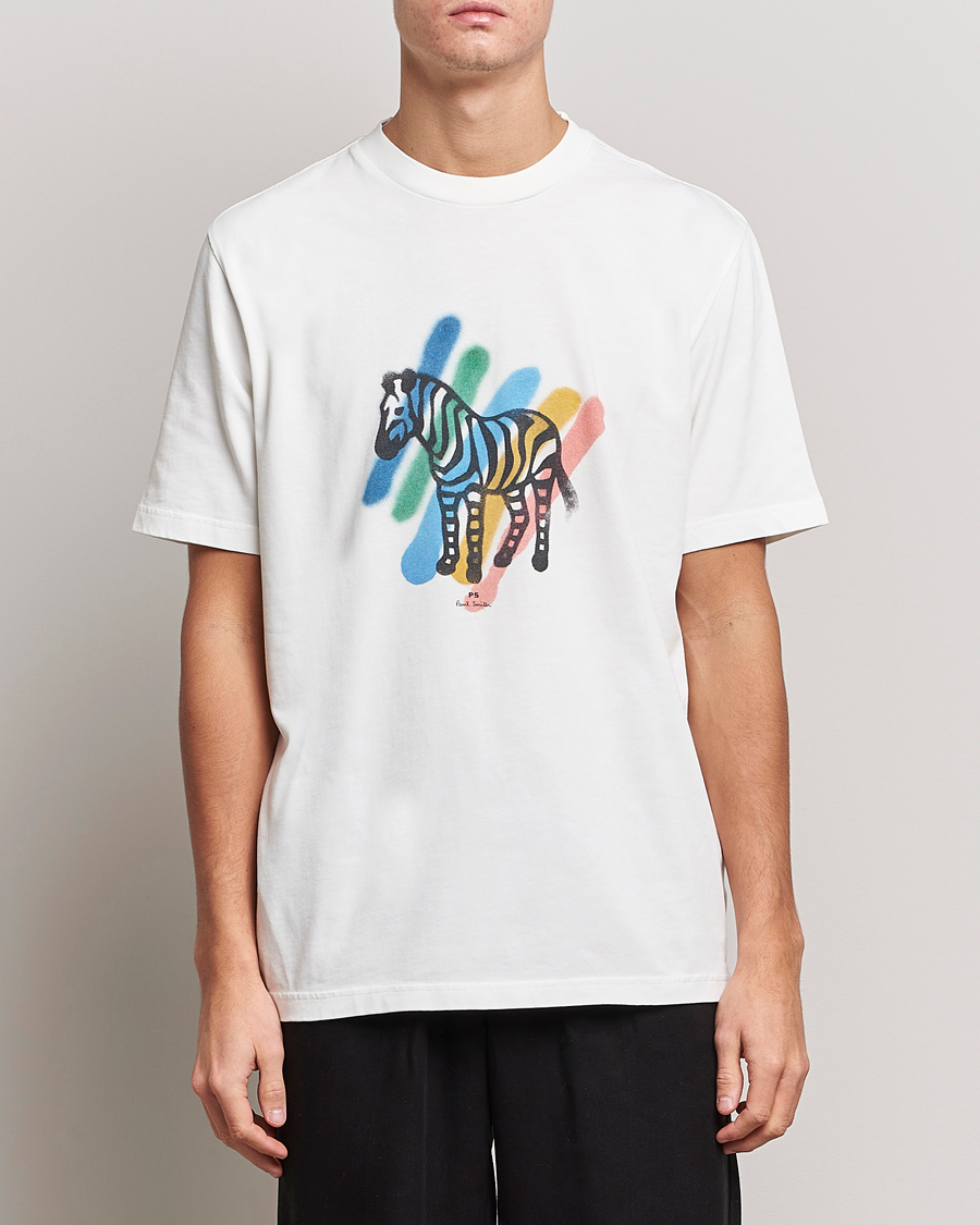 Herre |  | PS Paul Smith | Heavy Organic Cotton Zebra Tee Ecru