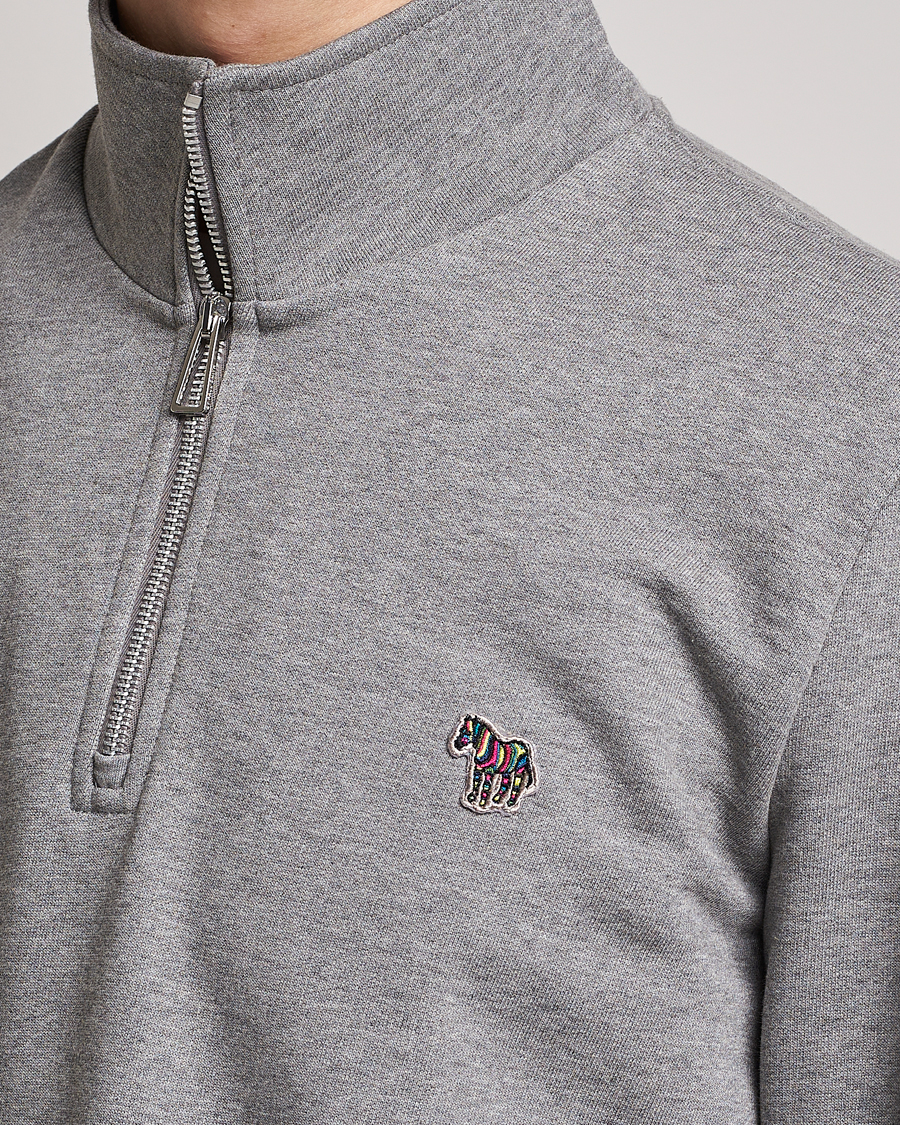 Herre | Gensere | PS Paul Smith | Organic Cotton Zebra Half Zip Grey Melange