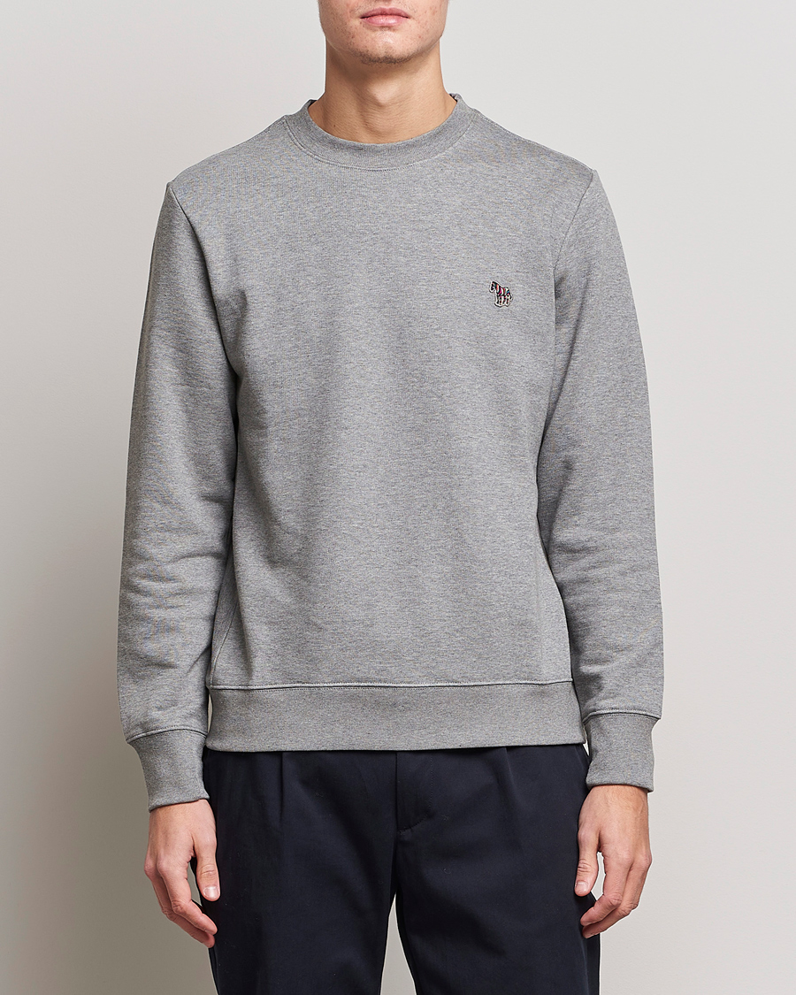 Herre | Sweatshirts | PS Paul Smith | Organic Cotton Crew Neck Sweatshirt Grey Melange