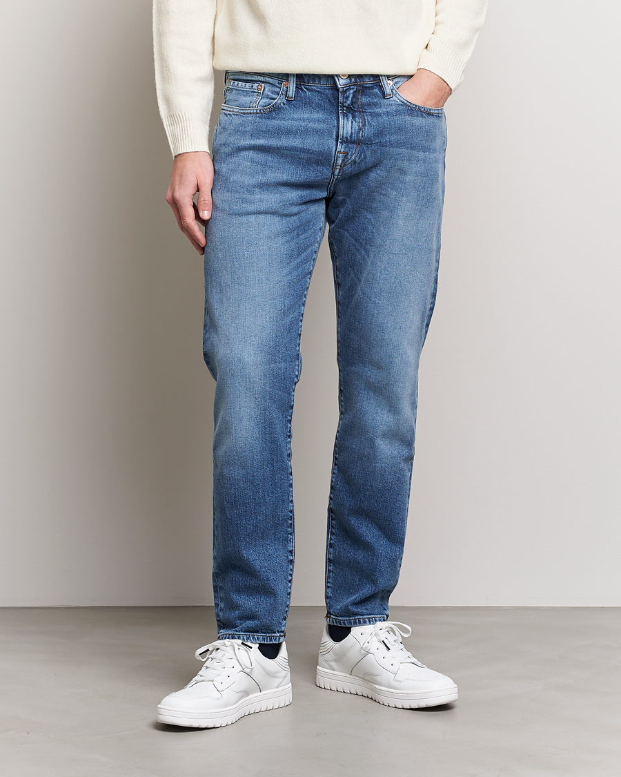 Herre | PS Paul Smith | PS Paul Smith | Taped Fit Organic Cotton Jeans Mid Blue
