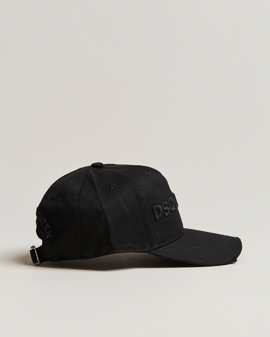 Herre | Dsquared2 Lettering Logo Baseball Cap Black/Black | Dsquared2 | Lettering Logo Baseball Cap Black/Black