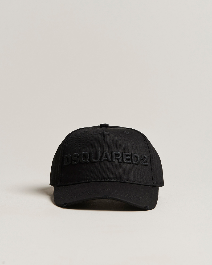 Herre | Dsquared2 Lettering Logo Baseball Cap Black/Black | Dsquared2 | Lettering Logo Baseball Cap Black/Black