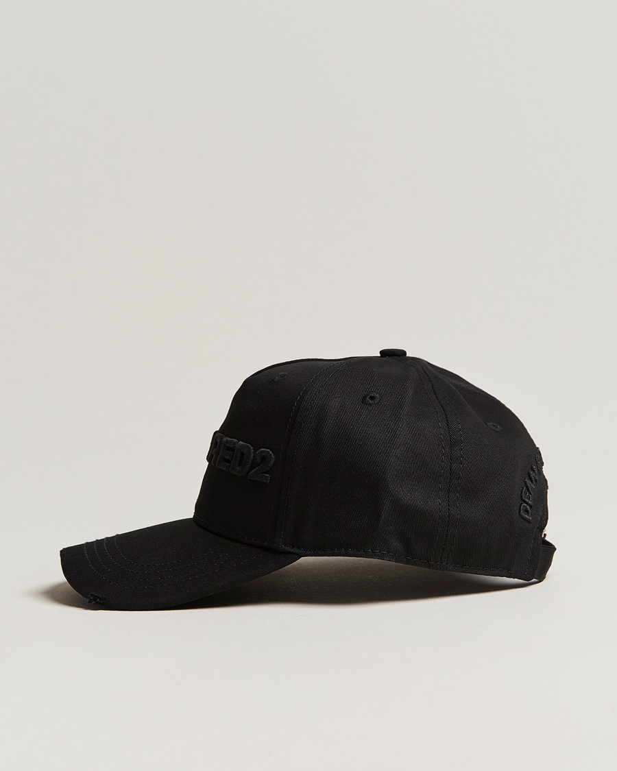 Herre | Dsquared2 Lettering Logo Baseball Cap Black/Black | Dsquared2 | Lettering Logo Baseball Cap Black/Black