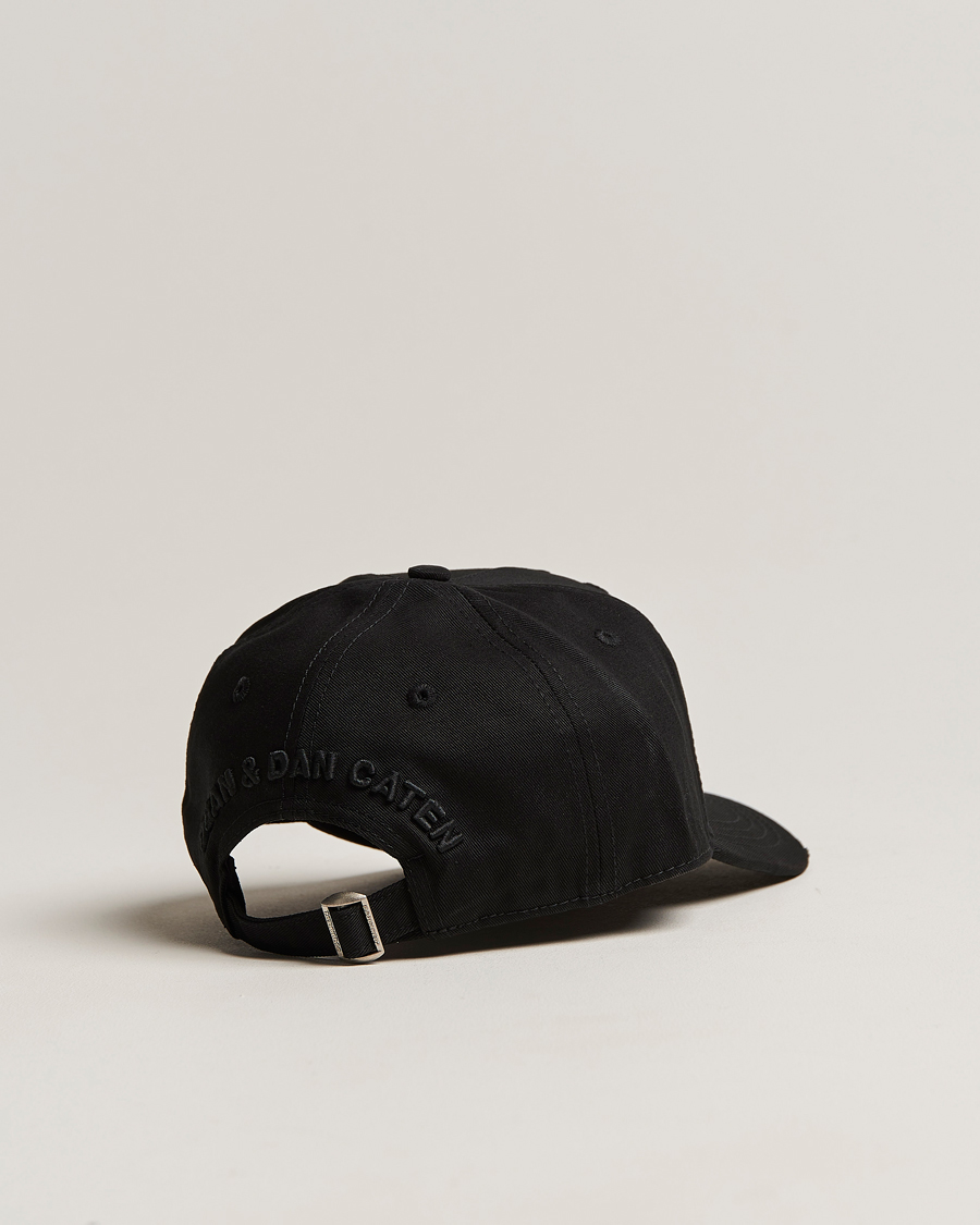 Herre | Dsquared2 Lettering Logo Baseball Cap Black/Black | Dsquared2 | Lettering Logo Baseball Cap Black/Black